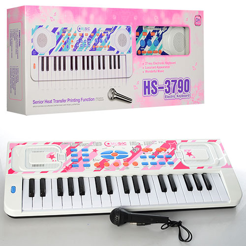 

Детский синтезатор Bambi ELECTRONIC KEYBOARD 37 клавиш, 8 ритмов ,запись,8 тонов,микрофон, на батарейке (HS3711A-1-3790B-1)