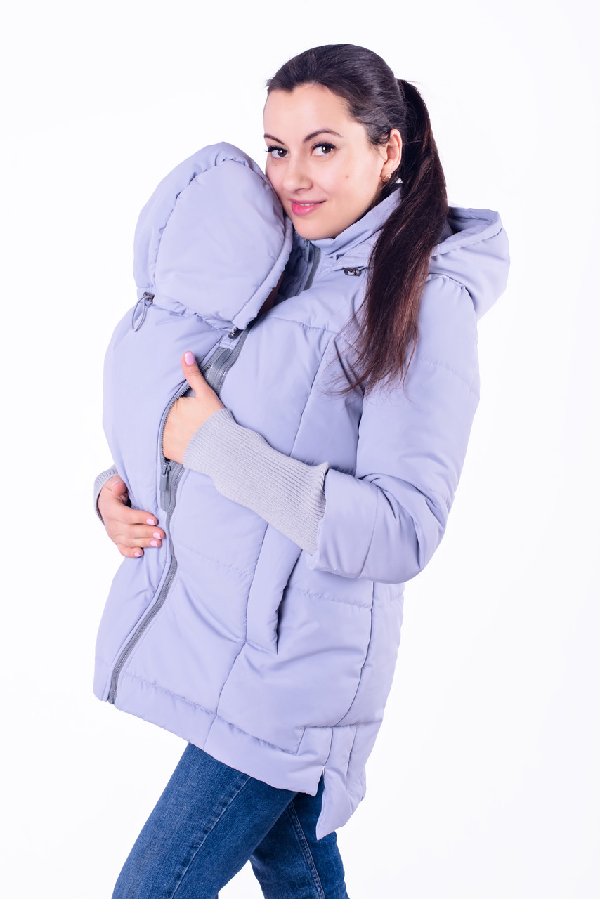 

Слингокуртка и Куртка для беременных 3в1 Lullababe Nurmes M Светло-серый