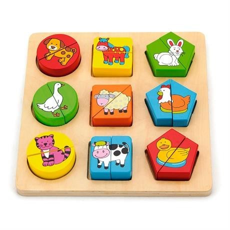 

Деревянный пазл-сортер Viga Toys Фигуры и звери (59585)