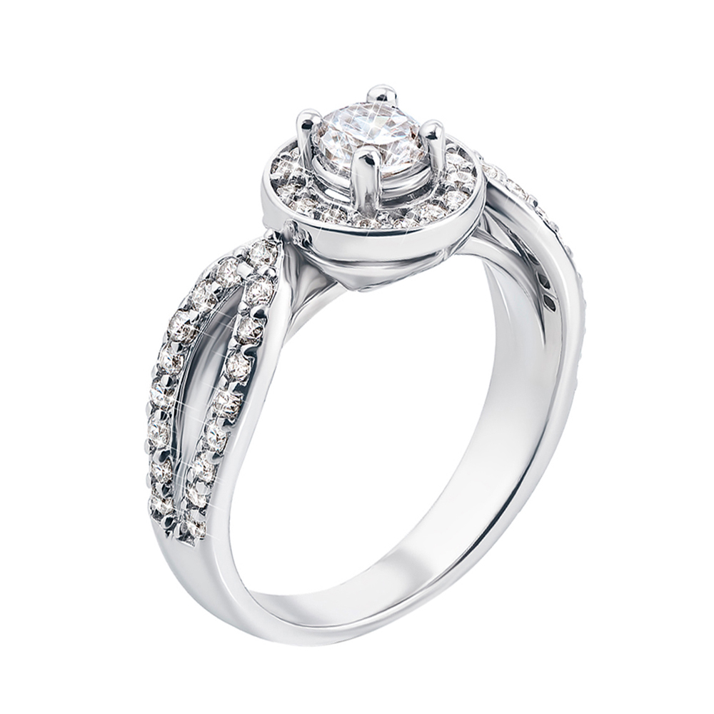 

Серебряное кольцо с фианитами 000117749 без размера