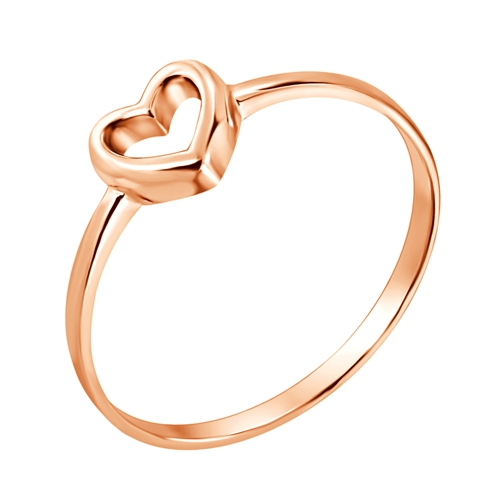 

Золотое кольцо I love you с шинкой в форме сердца 000036379 17.5 размера