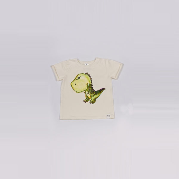 

Футболка Little Bunny с аппликацией динозавра Рекс-зеленый 128см Молочная