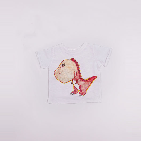 

Футболка Little Bunny с аппликацией динозавра Рекс-красный 110см Белый