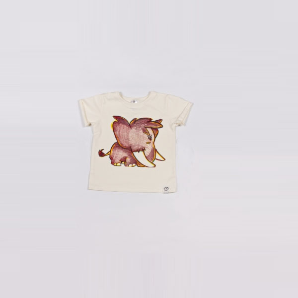 

Футболка Little Bunny с аппликацией Мамонтенка 104см Молочная