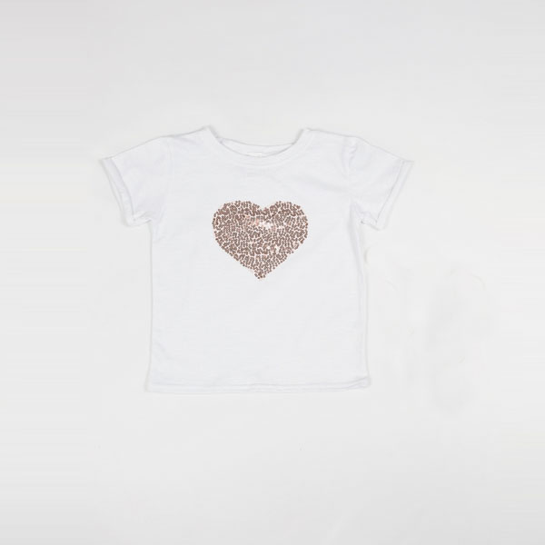 

Футболка Little Bunny с пайетками в форме сердца  Белая, Футболка Little Bunny с пайетками в форме сердца L Белая