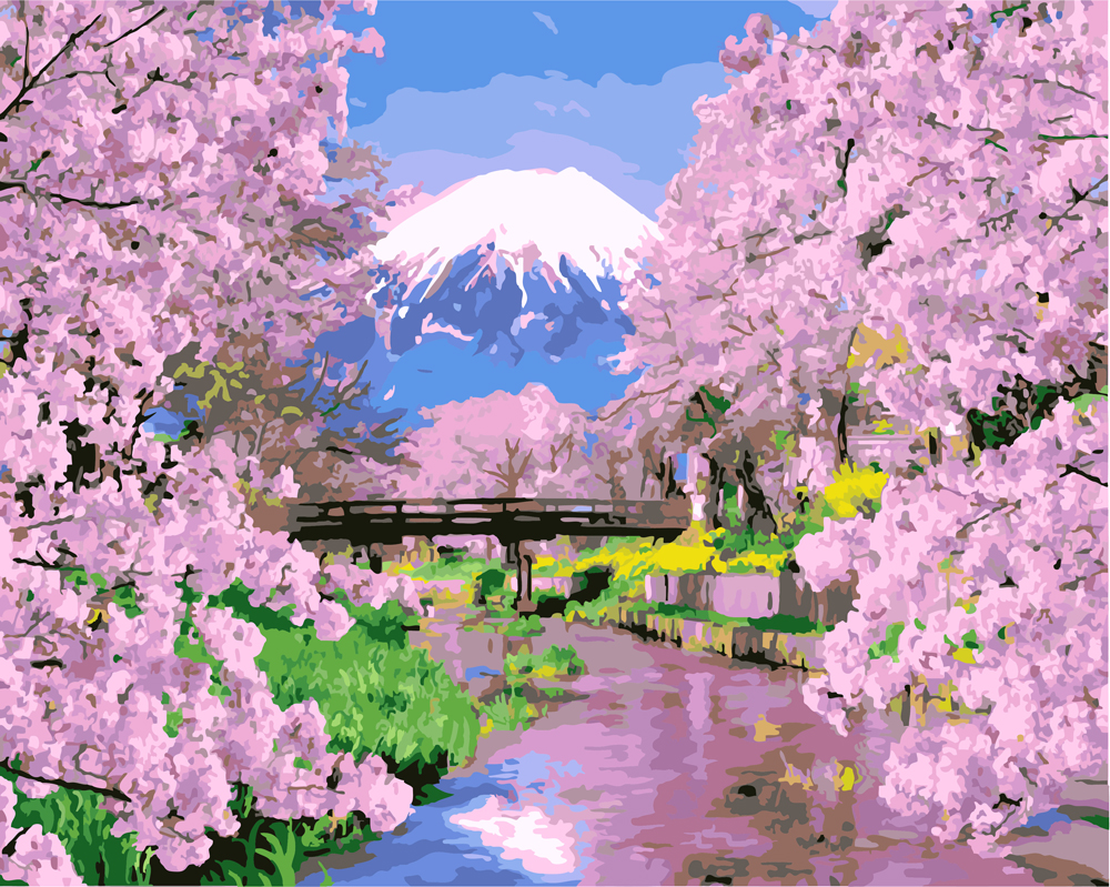 

Картина по номерам BrushMe Цветущая сакура 40*50 см (в коробке) арт.BRM9506