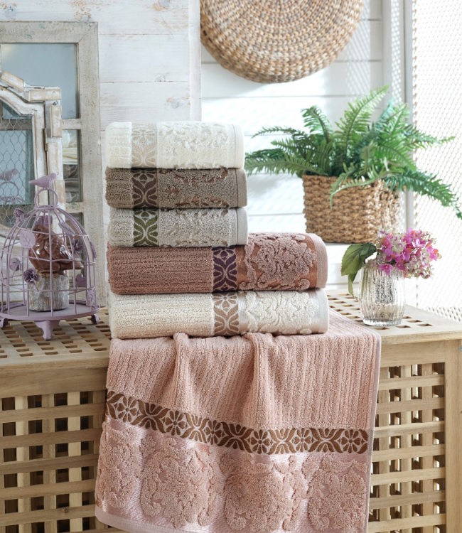 

Набор полотенец для лица Sikel Jacquard Guzide 50*90см махровые банные 6шт арт.8681049357427