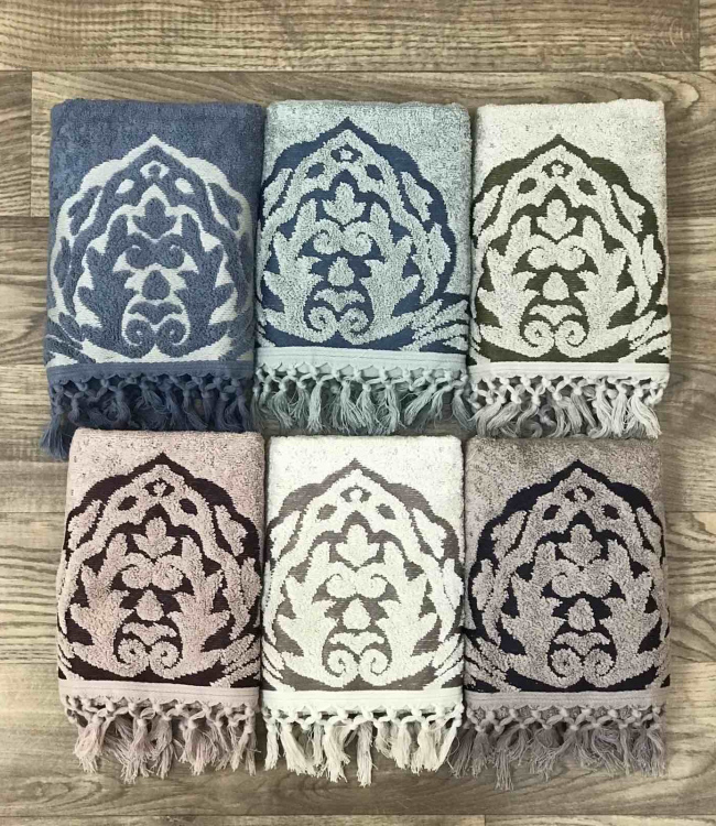 

Набор полотенец для лица Sikel Jacquard Sacakli Arya 50*90см махровые банные 6шт арт.8681049352859