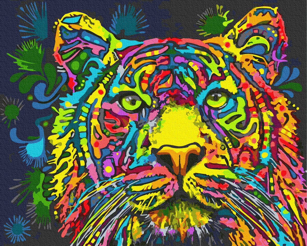 

Картина по номерам Rainbow Art Разноцветный тигр 40*50 см (без коробки) арт.BK-GX34578