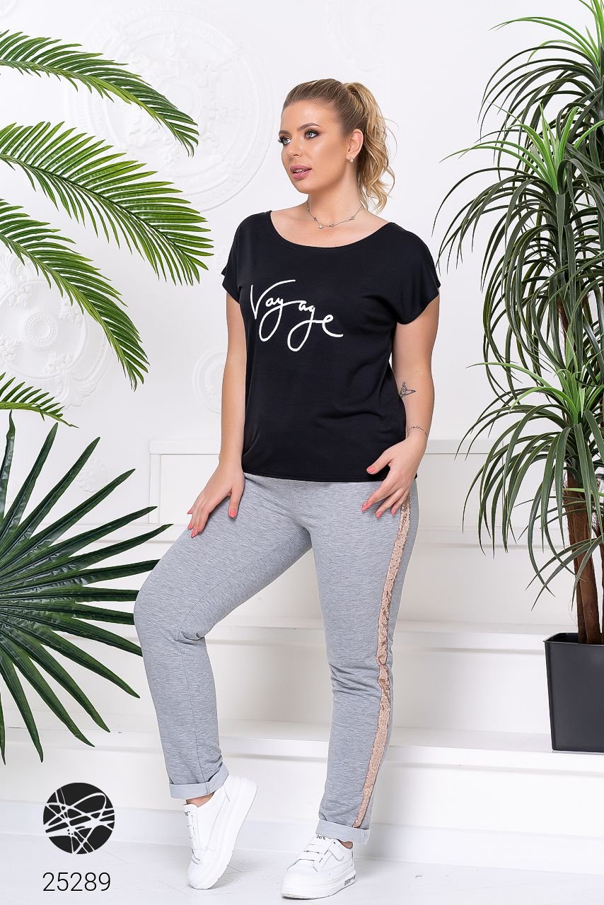 

Костюм из брюк и футболки Фасон 25289_54-58 54-58