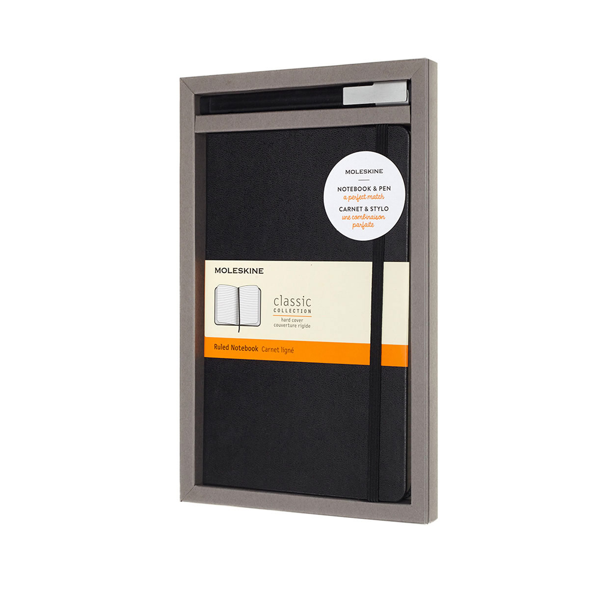 

Подарочный набор черный Moleskine средний блокнот+ручка (15100)