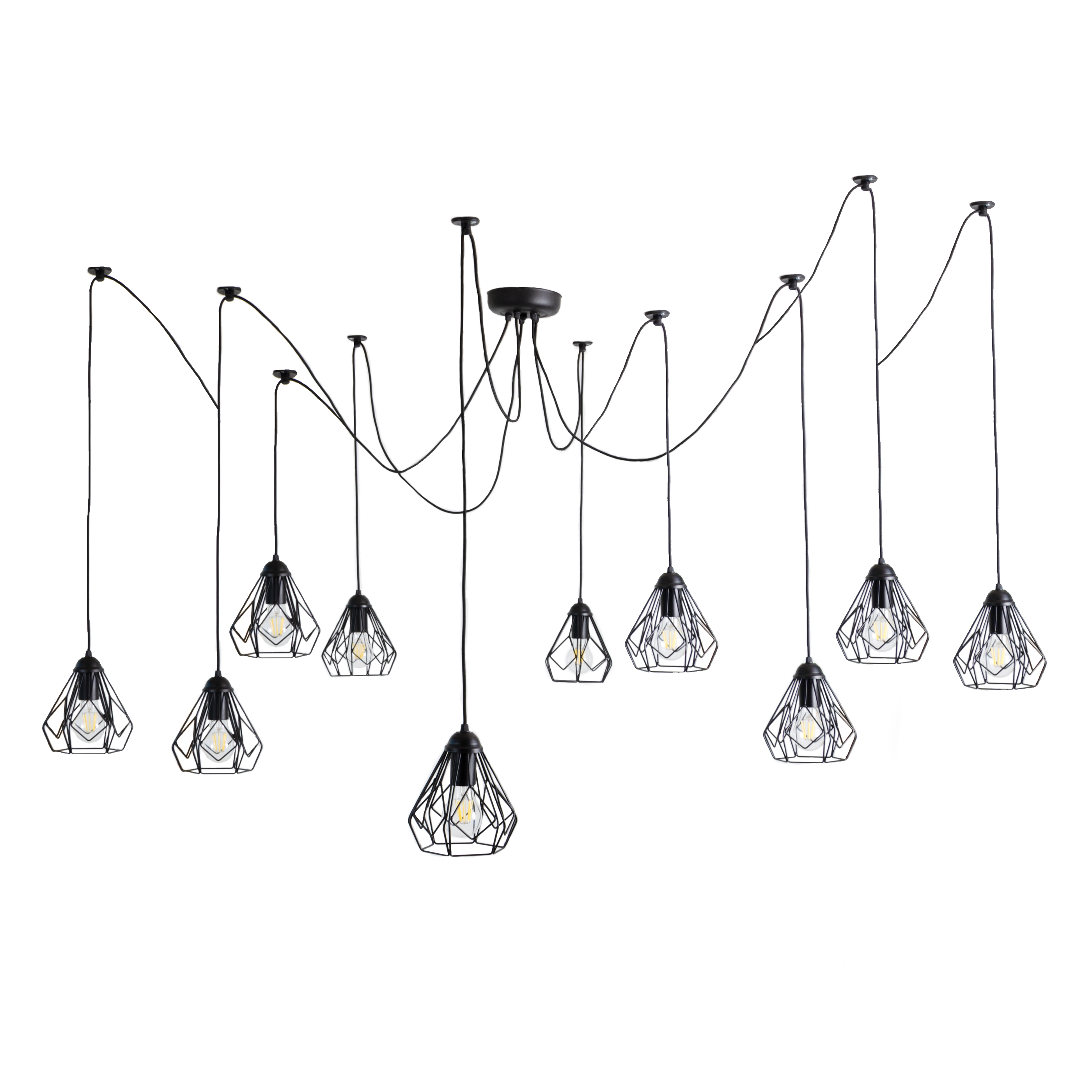 

Подвесная люстра 10 плафонов Atma Light 150х16,5х18 см Черный 000127769