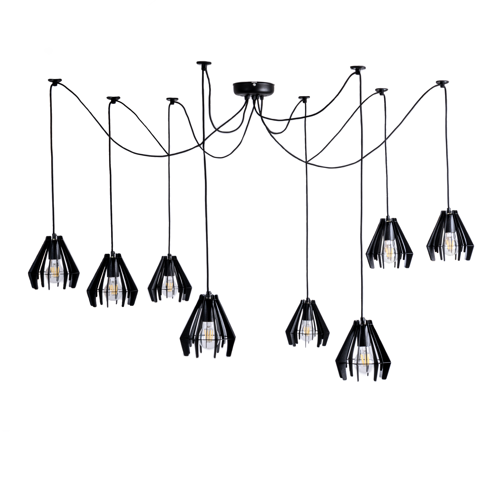 

Подвесная люстра 8 плафонов Atma Light 150х16,5х17 см Черный 000127760