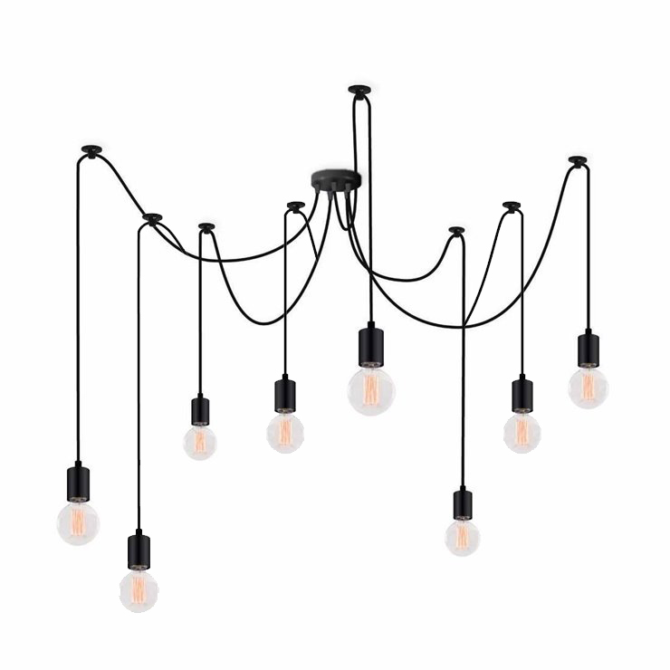 

Подвесная люстра 8 плафонов Atma Light 150х10х10 см Черный 000127832