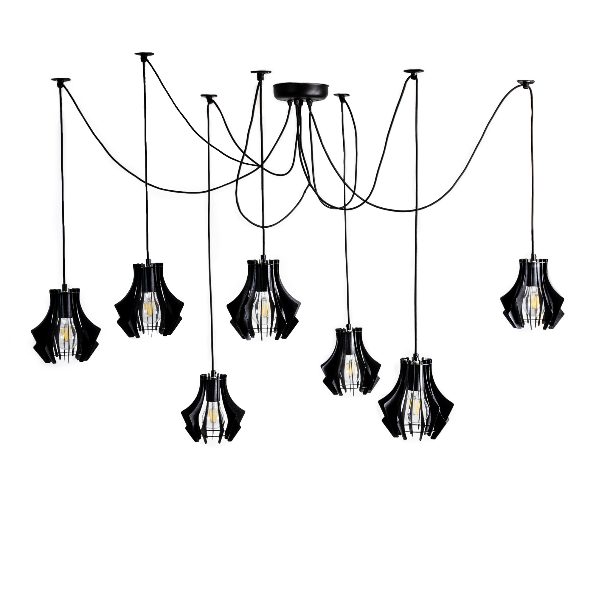 

Подвесная люстра 7 плафонов Atma Light 150х17,5х18 см Черный 000127767