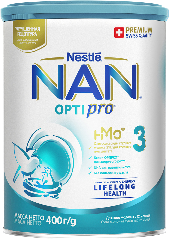 

Сухая молочная смесь Nestle NAN 3 Optipro с олигосахаридом 2'FL для детей от 12 месяцев 400 г (7613032476175)