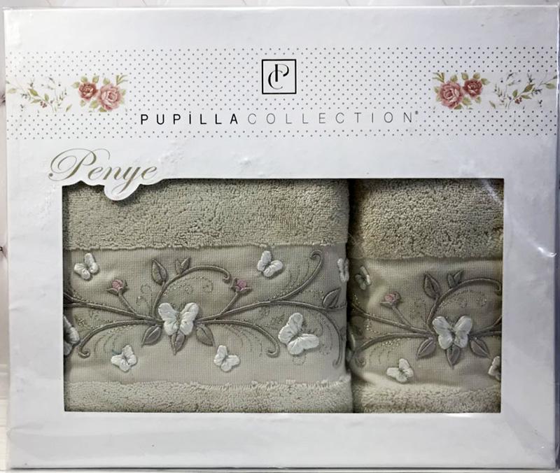 

Набор полотенец Pupilla Eva Butterflies 2 штуки 50х90 см и 70х140 см Бежевый