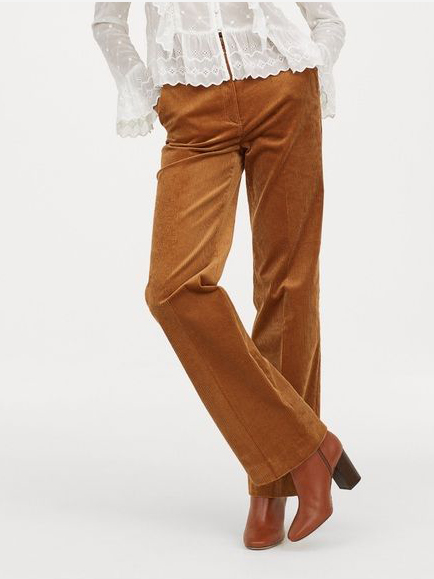 

Брюки вельветовые H&M 0671491 40 Коричневые