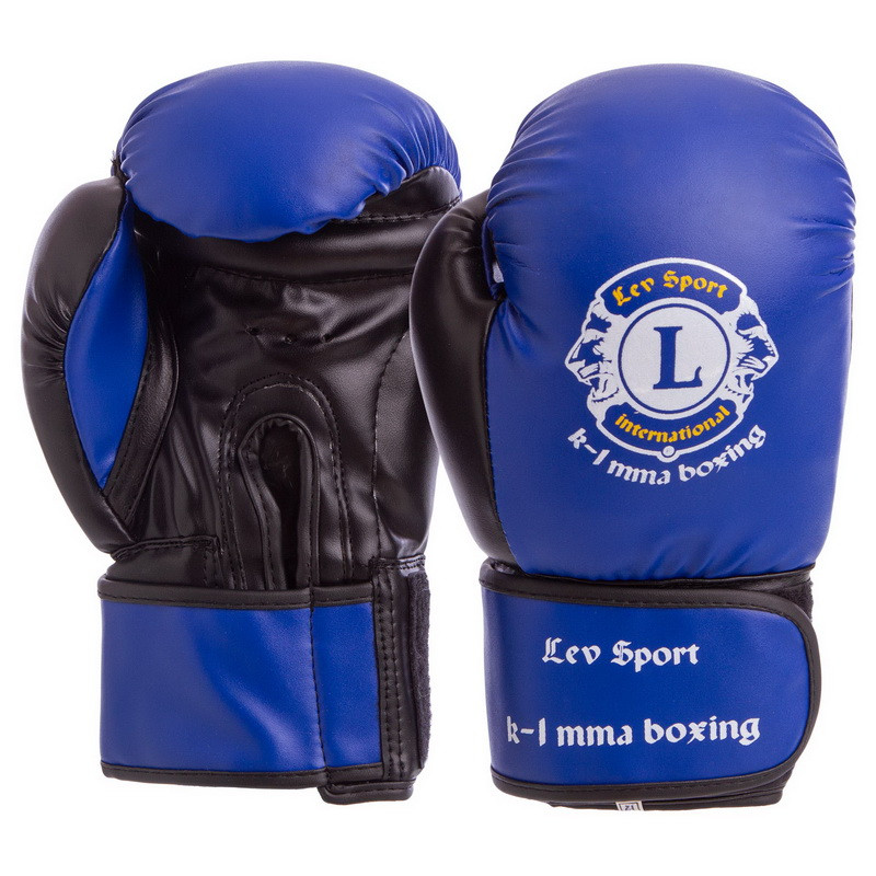 

Боксерские перчатки для тренировок на липучке LEV SPORT УКРАИНА Стрейч Синий-черный (LV-4281) 12 унций