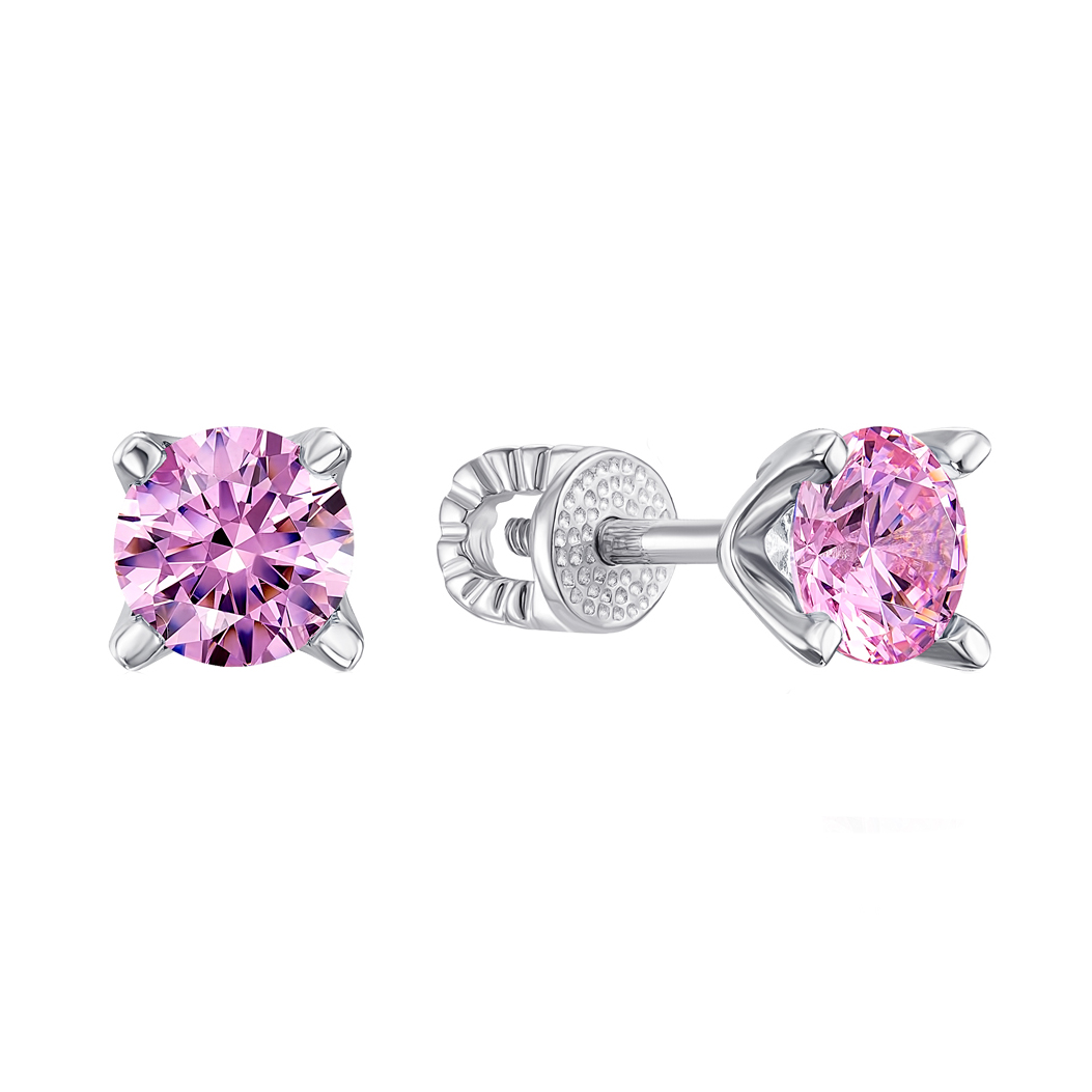 

Серьги-пуссеты с розовыми кристаллами Swarovski 000133778 000133778