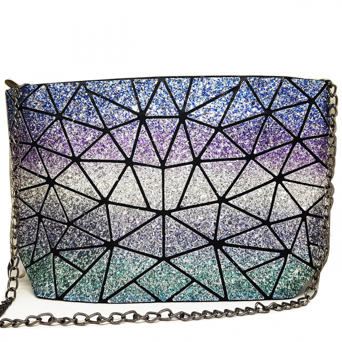 

Клатч на молнии Geometry Glitter Cosmos