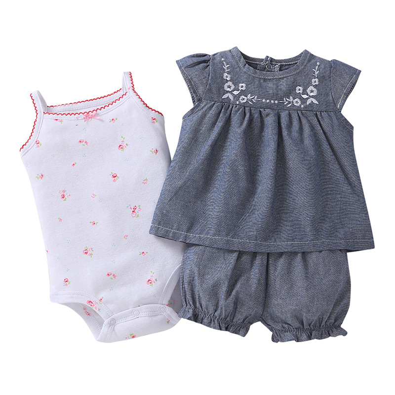 

Комплект для девочки 3 в 1 Flower pattern Berni Kids (68 / 6 мес) Белый