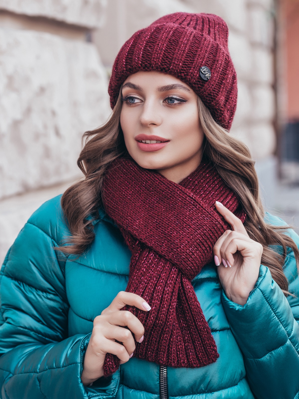 

Шапка + шарф Dressa 40438  Бордовые, Шапка + шарф Dressa 40438 One Size Бордовые