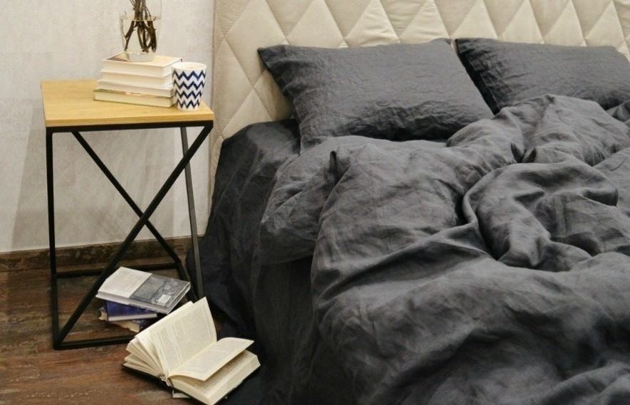

Комплект постельного белья LinenLove Loft Dark Gray 180х210 см Темно-серый