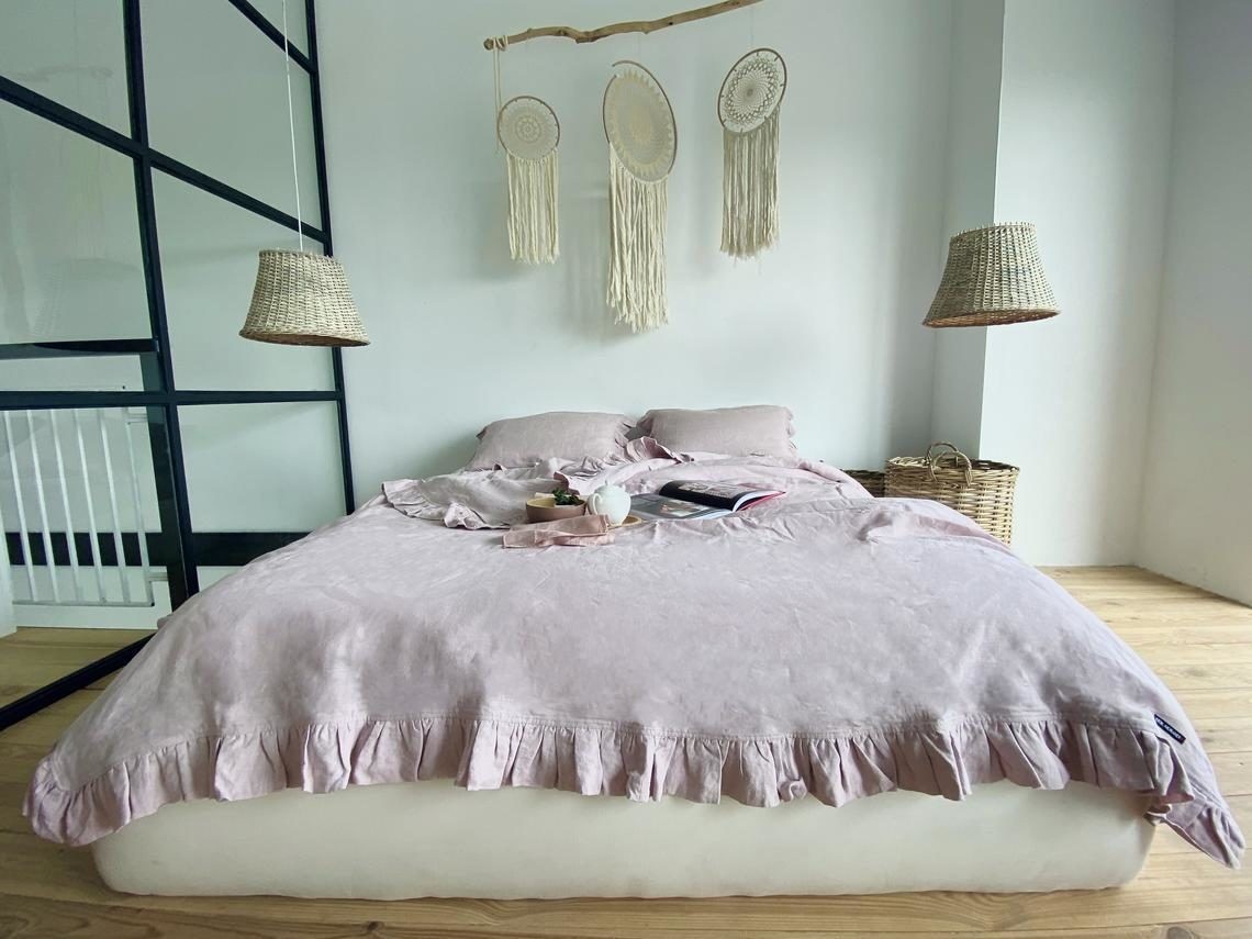 

Комплект постельного белья LinenLove French Vintage Pale Rose 180х210 см Пыльная роза
