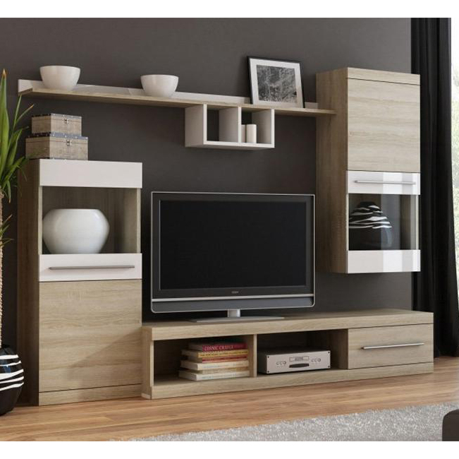 

Гостиная стенка комплект из ламинированной ДСП Nick Дуб Сонома/Белый Сama Польша без подсветки