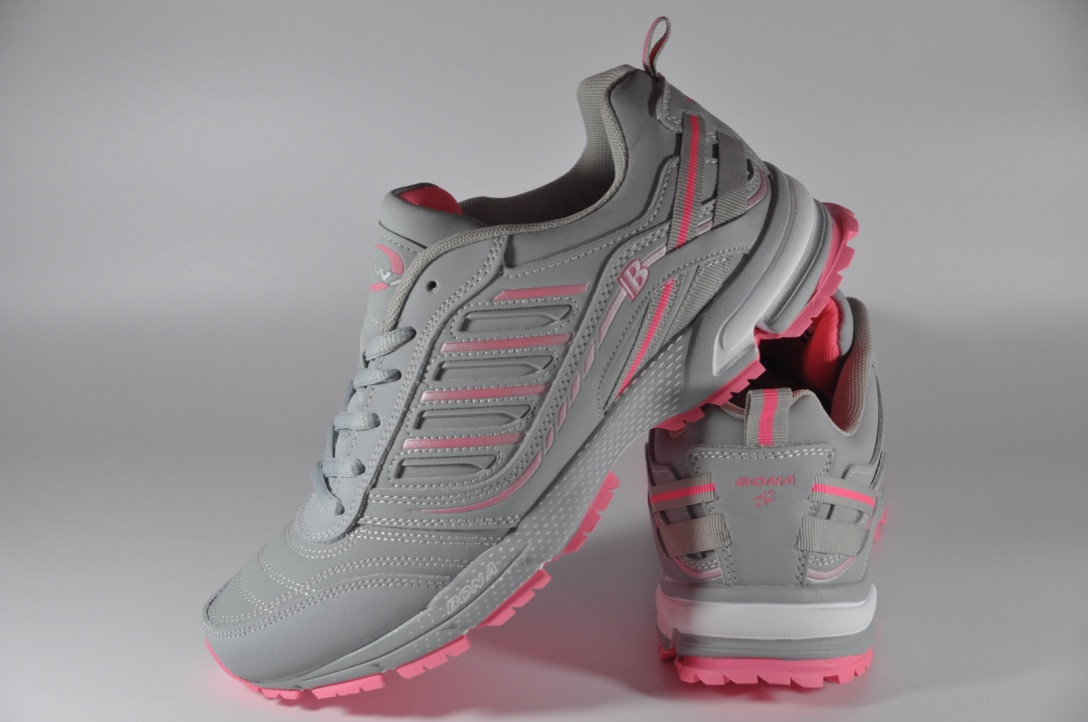 

Кроссовки Женские Bona Оригинал Кожаные Серые с розовым размер 38 Бона код 687Z