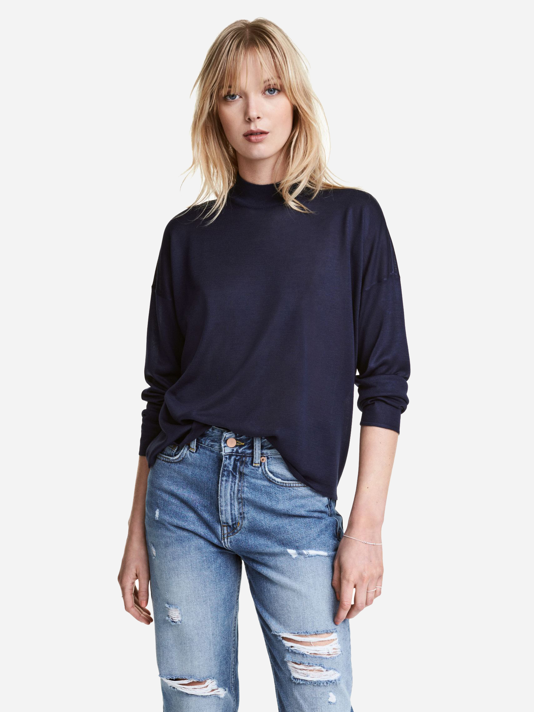 

Водолазка H&M 4647605wt S Темно-синяя