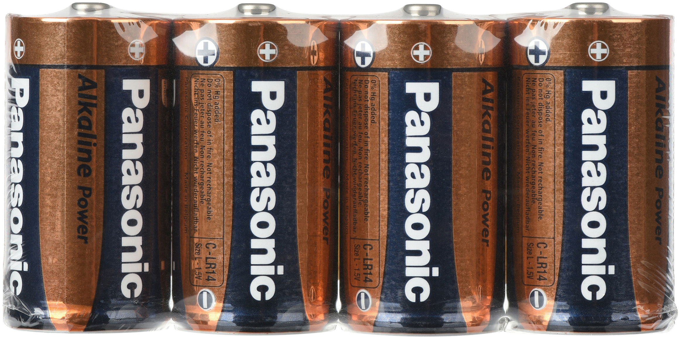 Батарейки Panasonic Alkaline Power щелочные C (LR14) пленка, 4 шт ...