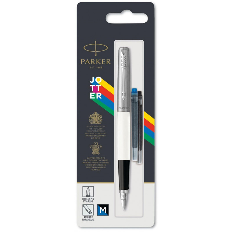 

Перьевая ручка Parker Jotter 17 Standart White FP M блистер 15 016