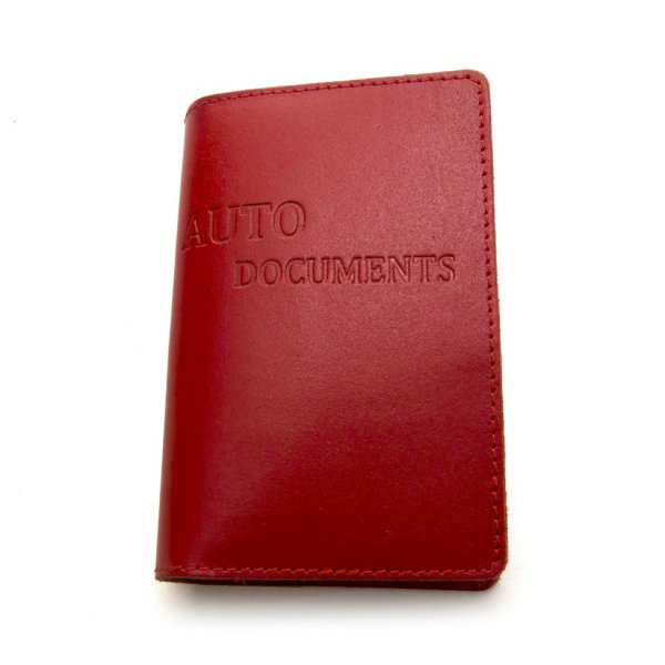

Червона шкіряна обкладинка Gofin під документи для авто OBL-23011