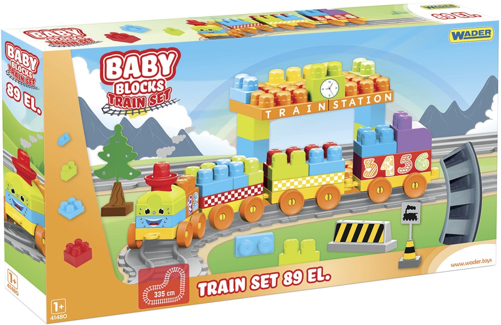 

Конструктор Wader Baby Blocks Train Set Мои первые кубики Железная дорога 335 см 89 элементов (41480) (5900694414808)