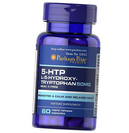 

5 Гидрокситриптофан, 5-HTP 50, Puritan's Pride 60капс (72367024)
