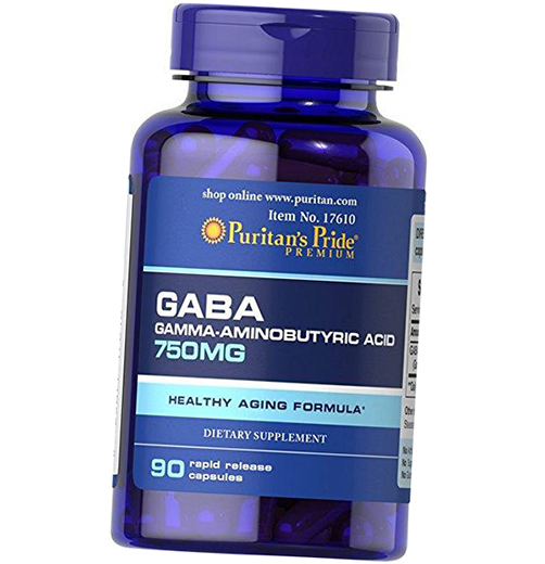 

ГАМК, Гамма-аминомасляная кислота, GABA 750, Puritan's Pride 90капс (72367027)