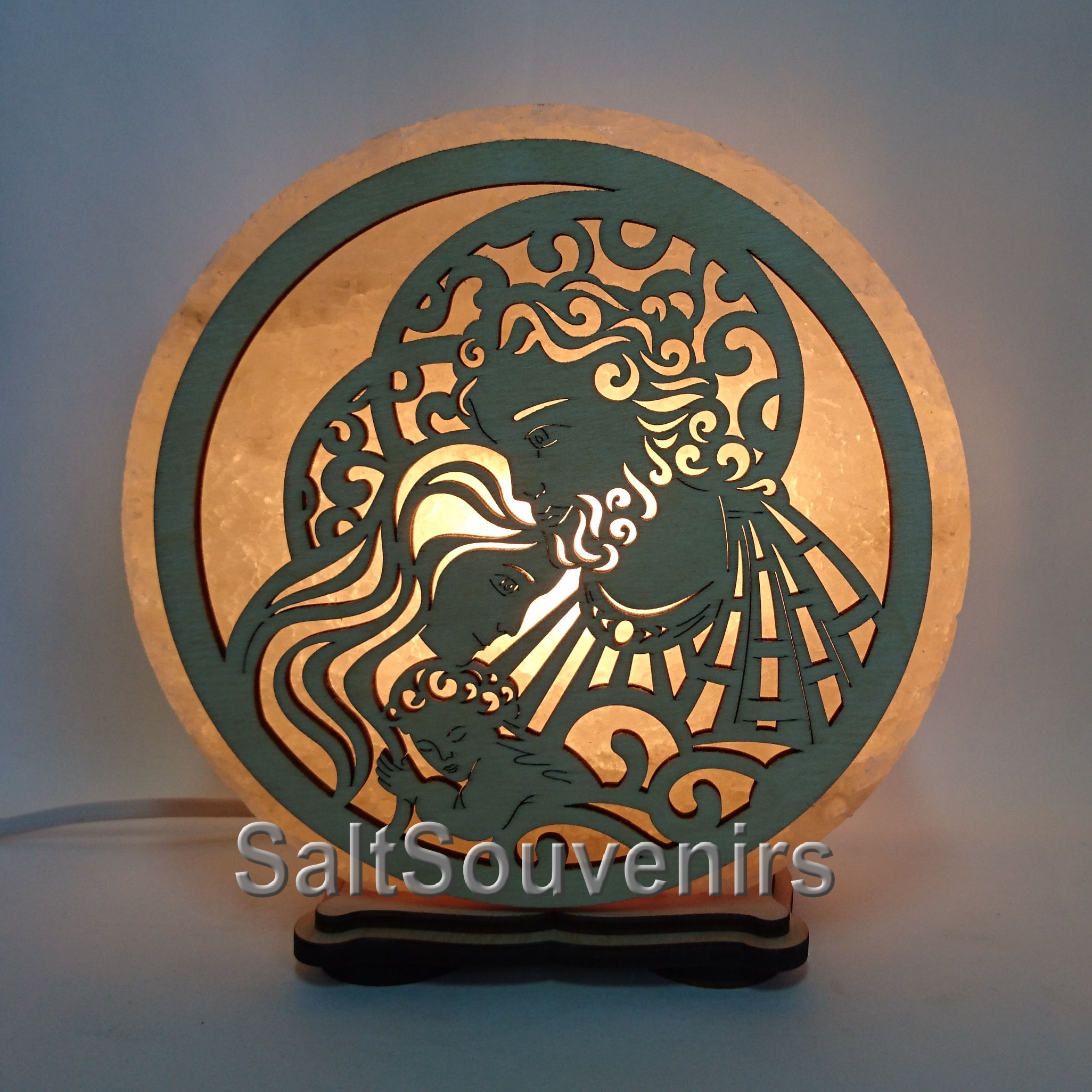 

Соляной светильник EcoDecorLamp круглая Семья