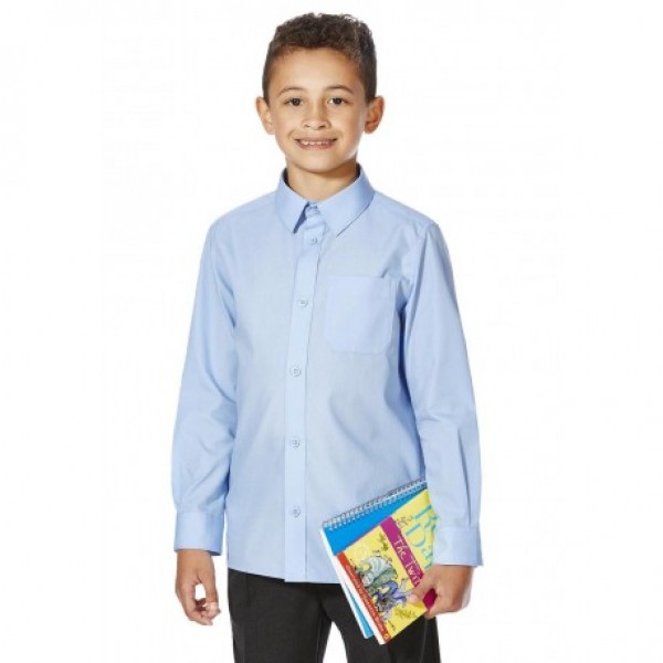 

Голубая рубашка George, покрой Slim Fit, с длинным рукавом, для мальчика, Размер 164/170