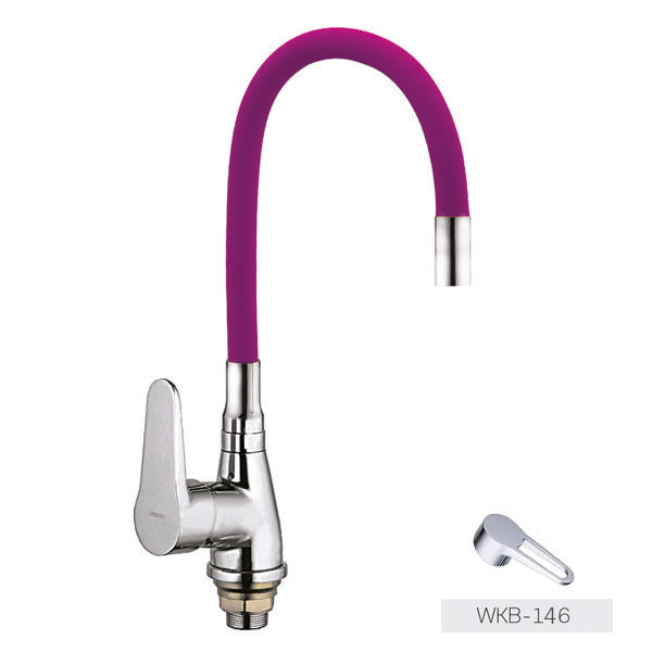 

Смеситель для кухни ZERIX SOP7 146 с фиолетовым гибким изливом (ZX2658)