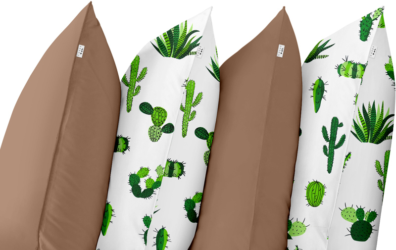 

Набор наволочек Cosas Brown KaktusGreen 2х40х60 + 2х50х70 (Set4Pillow_Brown_50_KaktusGreen_40)