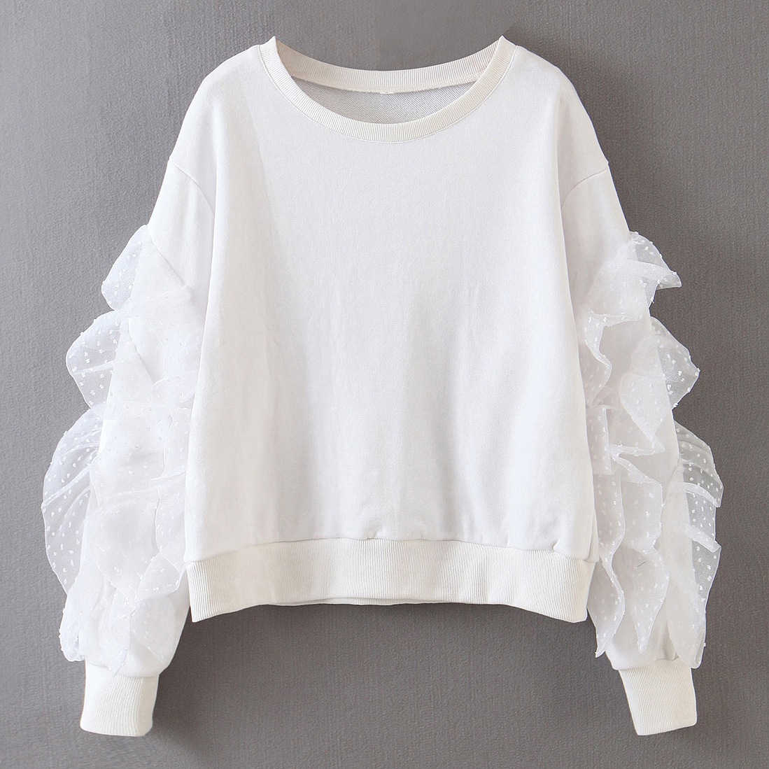 

Свитшот женский из комбинированной ткани Fancy, белый Berni Fashion (L) Белый