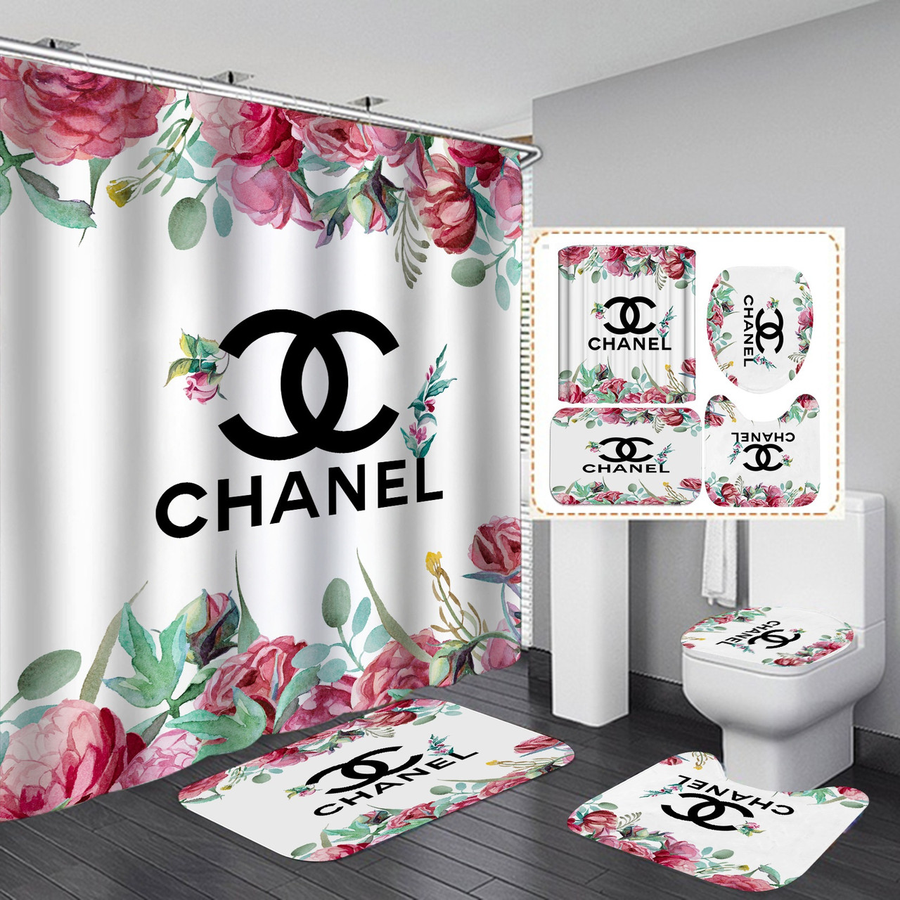 

Занавеска для ванной Spifa CHANEL ткань 180x180 см