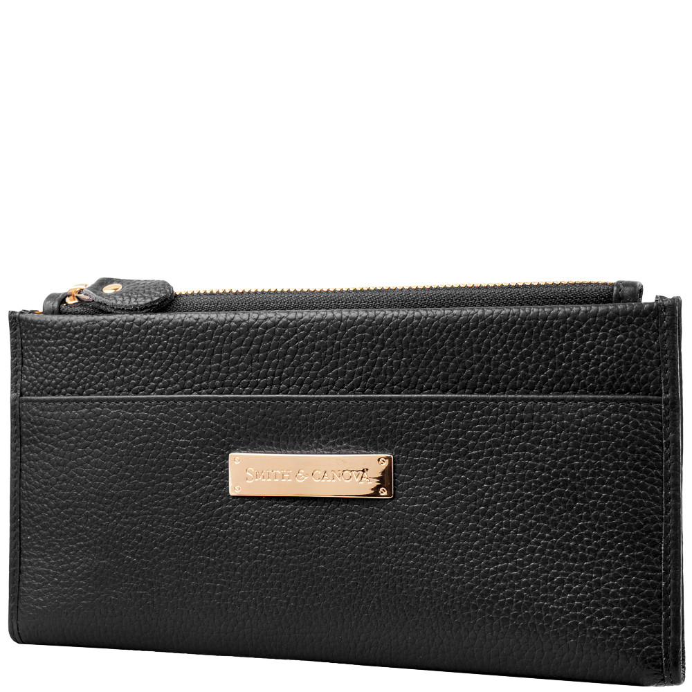 

Кожаный кошелек женский Smith&Canova 20х10х0,5 см Черный