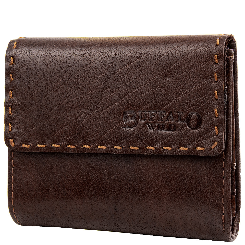 

Кожаный кошелек мужской Buffalo Wild 10х8,5х1,5 см Коричневый