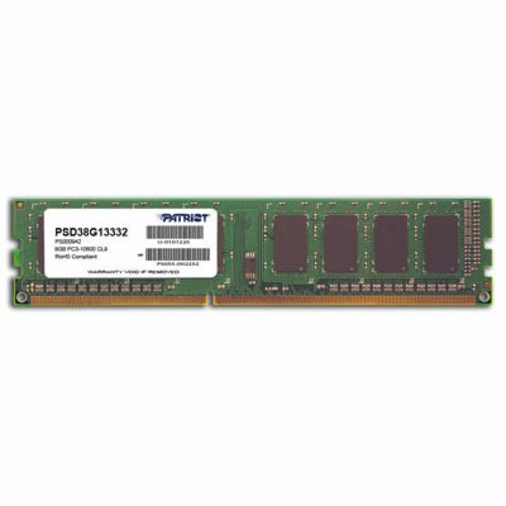 

Модуль памяти для компьютера DDR3 8GB 1333 MHz Patriot (PSD38G13332)