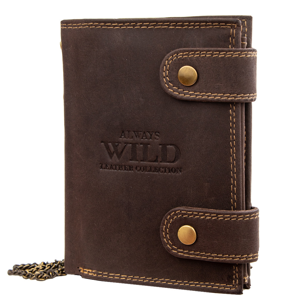 

Кожаный кошелек мужской Always Wild 10х13х2,5 см Коричневый
