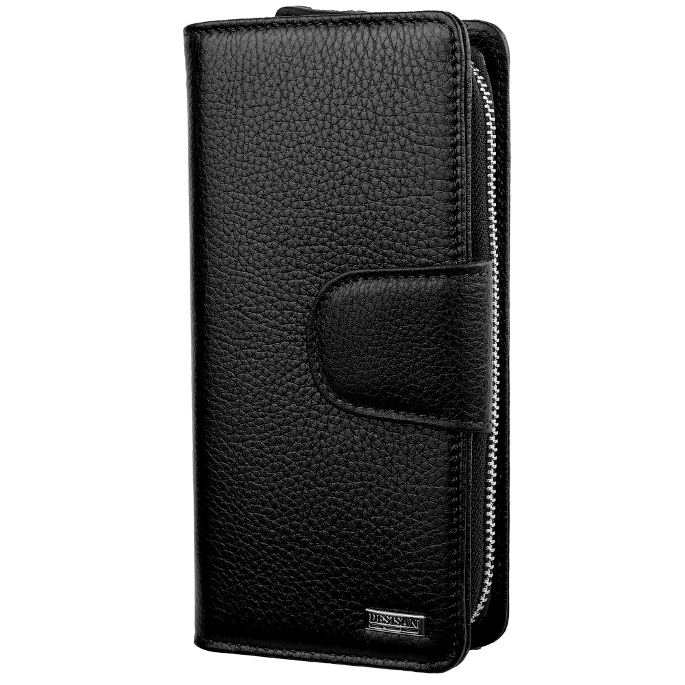 

Кожаный кошелек женский Desisan 9х19х3 см Черный