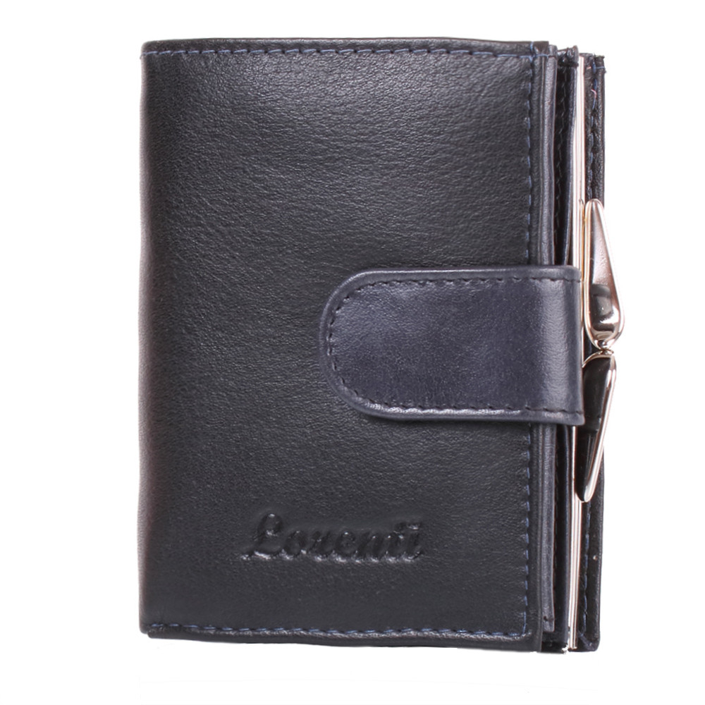 

Кожаный кошелек женский Lorenti 8,5х11,5х2,5 см Черный